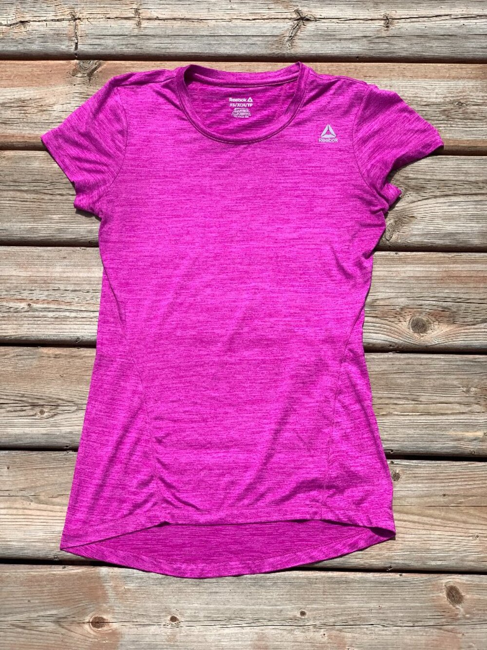 Reebok Womens Legacy Performance T-Shirt XS Pink Purple Short Sleeve Gym Running